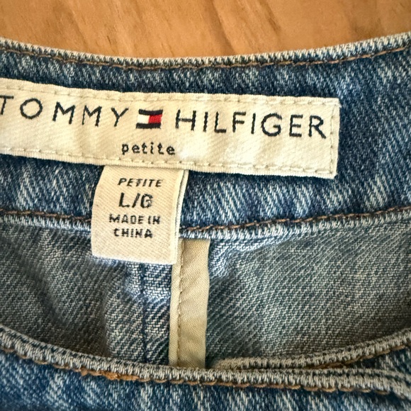 Tommy Hilfiger Denim Jacket SZ L Petite Designer Fashion Grosgrain Border - Picture 5 of 8